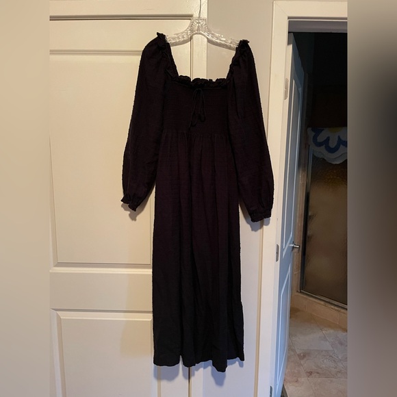 Hill house Scarlet Long Sleeve in black swiss dot medium - Picture 3 of 8